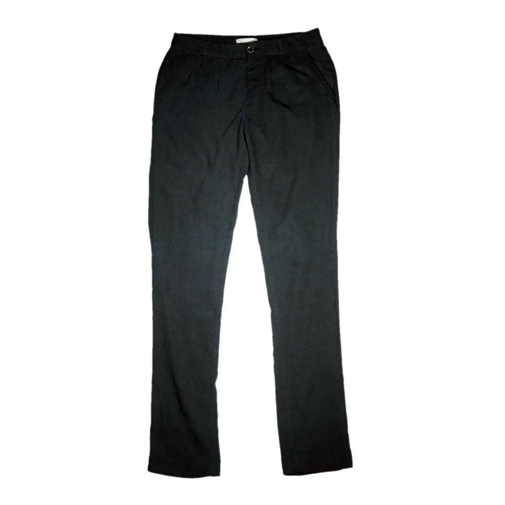 Forever 21 Women 24 Black Ankle Cropped Faux Suede Button Closure Pants